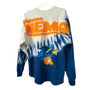 Disney Parks Finding Nemo Nemo & Dory Blue Tie Dye Spirit Jersey Medium Read
